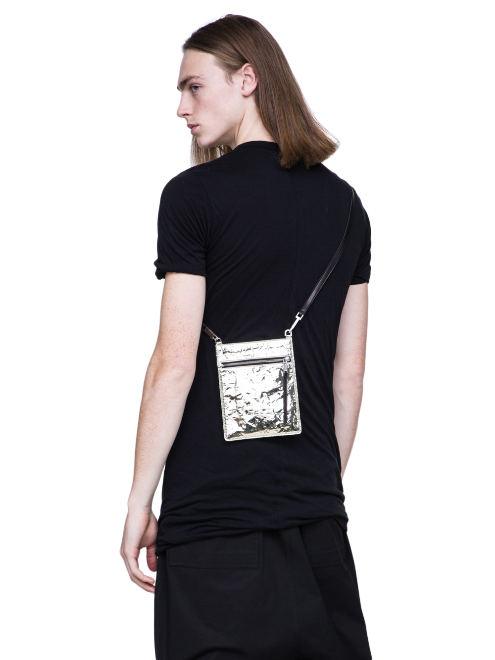 RICK OWENS SS19 BABEL SECURITY POCKET IN GOLD LEATHER