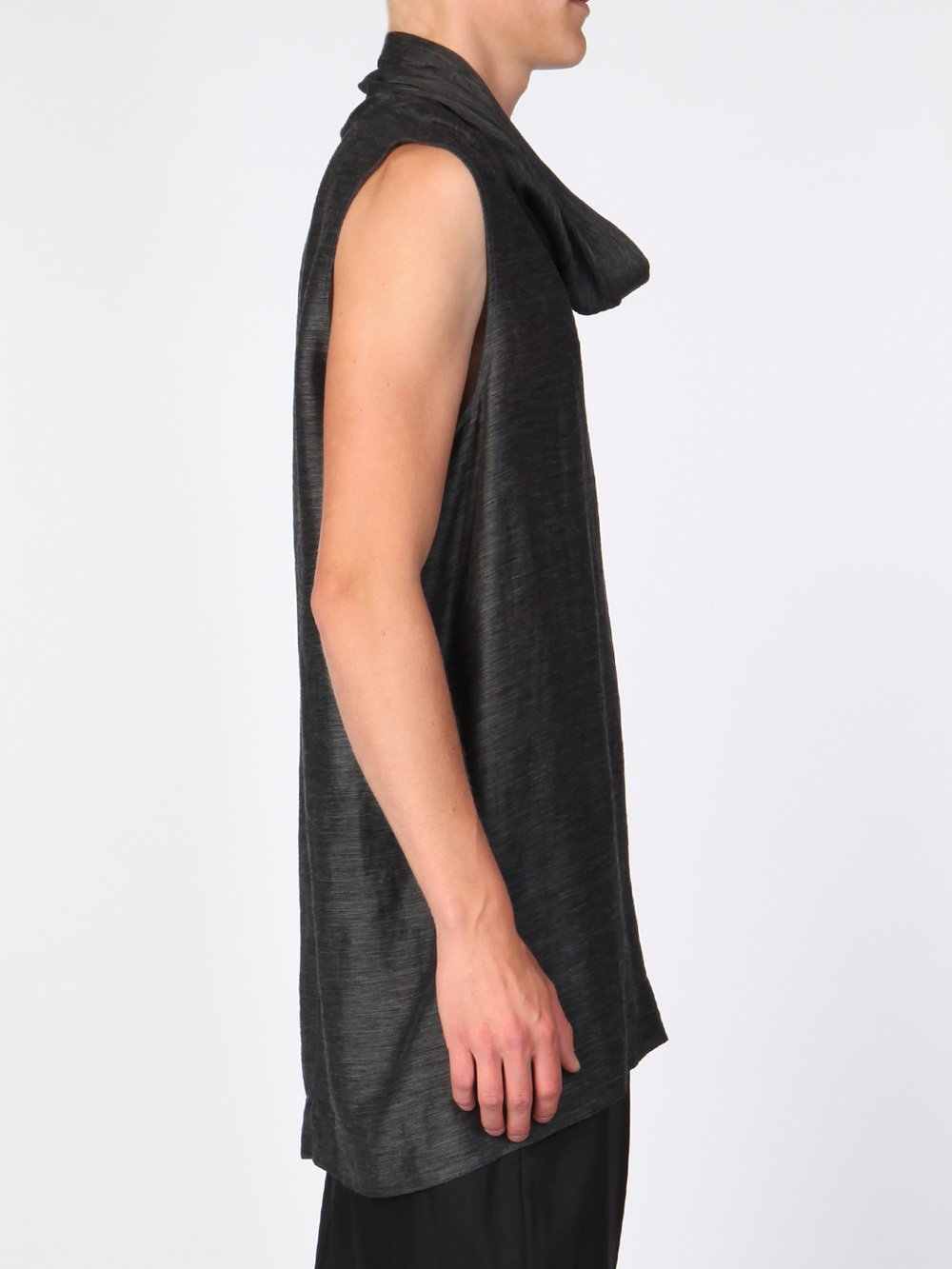 RICK OWENS - COWLED JUMBO SLEEVELESS TEE