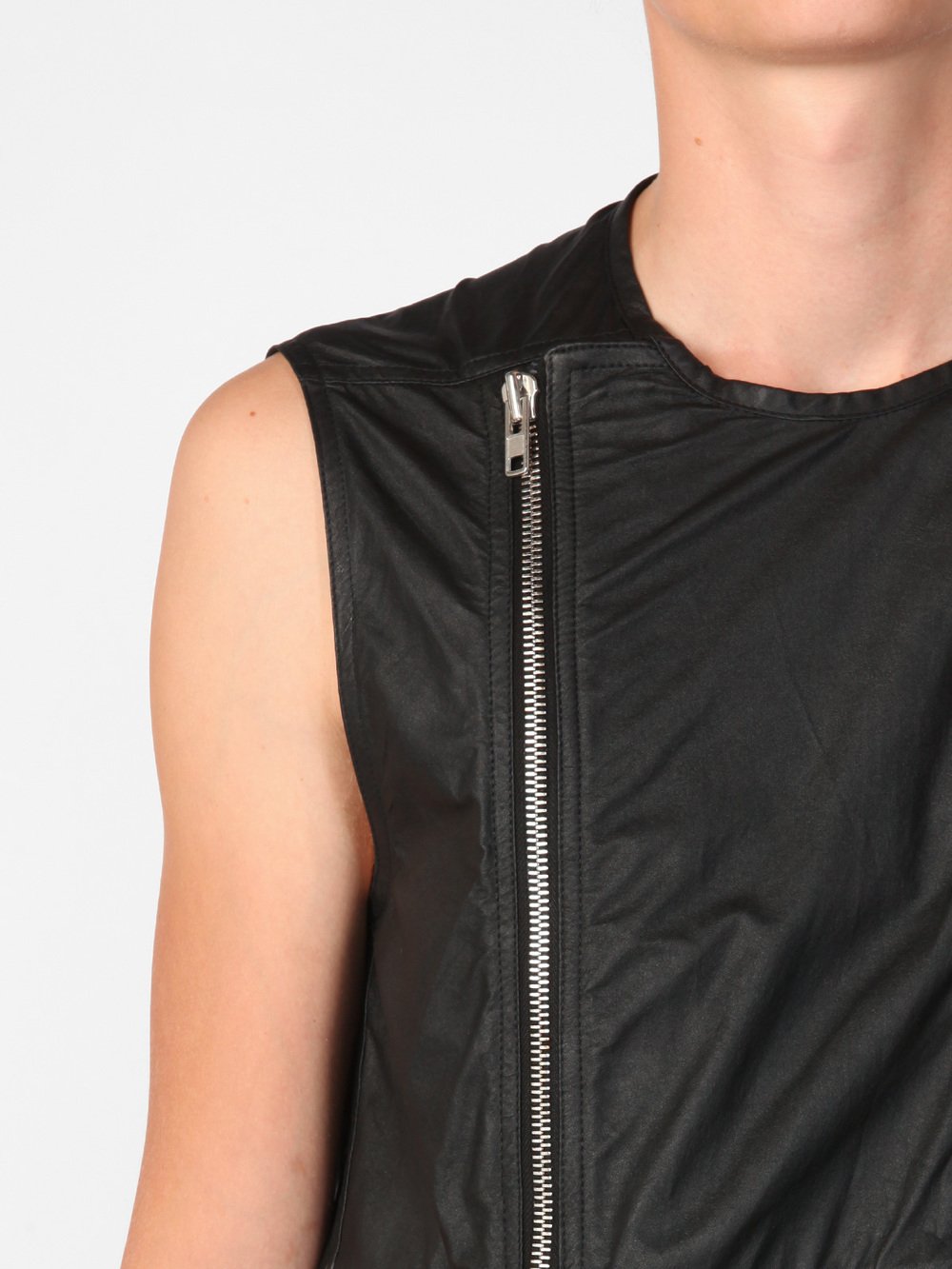 RICK OWENS - SLEEVELESS VICIOUS POCKET BIKER SHIRT