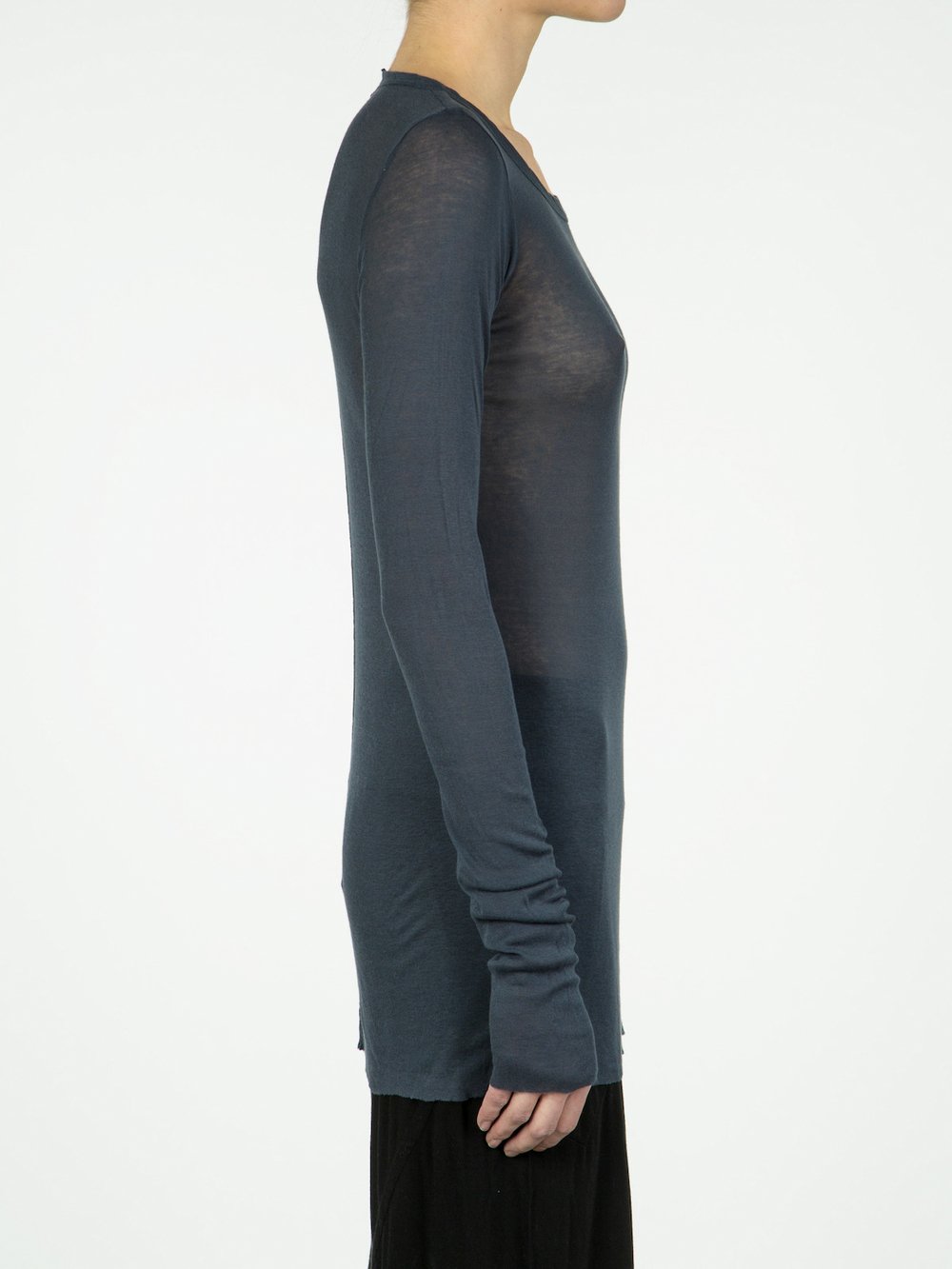 RICK OWENS - LONG SLEEVE RIB TEE