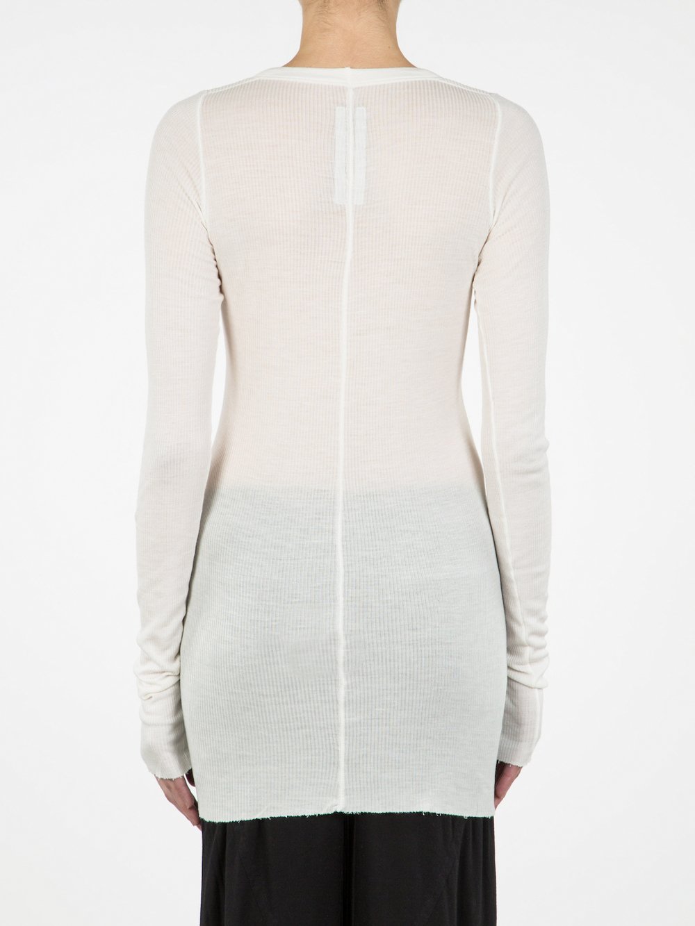 RICK OWENS - LONG SLEEVE RIB TEE